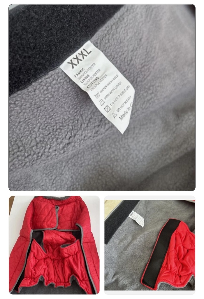 Fragralley Dog Winter Coat Jacket Reflective Adjustable Windproof Warm Fleece3XL