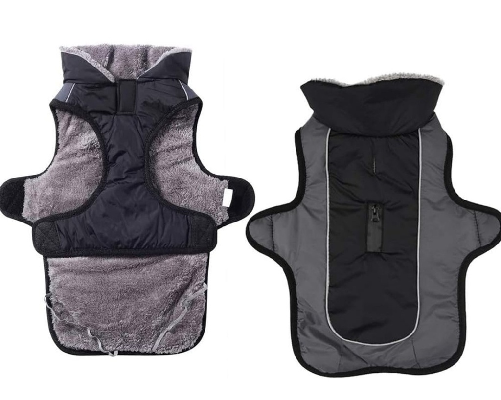 Dog Jacket Fleece Collar Dog Coats Winter Jacket Windproof Waterproof Reflective Cozy Cold Weather Dog Coat Dog Apparel Dog Vest Snowsuit Outdoor Clothes