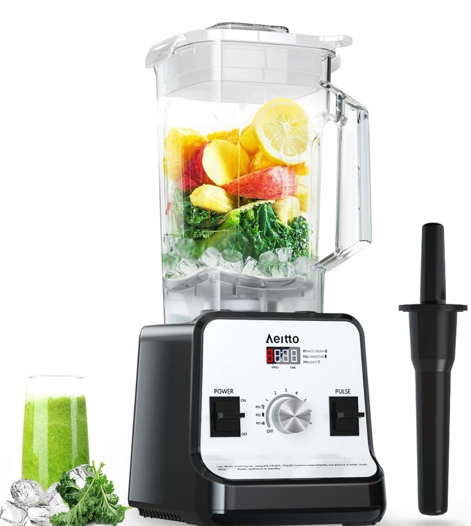 Aeitto Blender, Blenders for Kitchen with 1500-Watt Motor, 68 Oz Large Capacity, Professional Countertop Blenders for Ice Crush, Frozen Drinks, Silver