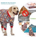 LovinPet Large Dog Pajamas: Large Breed Pitbull/Boxer/Labrador/Doberman, Lightweight Onesie,Space-Travel Grey Print,Post Surgery Shirt,UV Protection,Pet Anxiety Relief,Wound Care BOR Big Dog/Medium