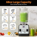 Aeitto Blender, Blenders for Kitchen with 1500-Watt Motor, 68 Oz Large Capacity, Professional Countertop Blenders for Ice Crush, Frozen Drinks, Silver