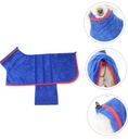 GREENADSCAPE Dog Cat Pet Bathing Towel Quick Dry Super Absorbent Comfortable Cozy Bathrobe Blue