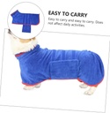 GREENADSCAPE Dog Cat Pet Bathing Towel Quick Dry Super Absorbent Comfortable Cozy Bathrobe Blue