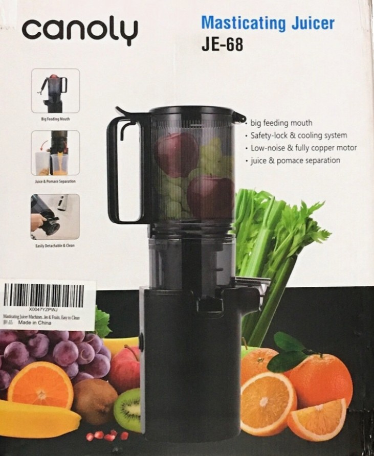 Larinest Slow Masticating Juicer Machines Cold Press Juicer Machines with 4" Wide Chute Pure Juicer Machine for Vegetables and Fruits,Reverse Function,BPA-Free,JC01,Grey