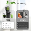 Larinest Slow Masticating Juicer Machines Cold Press Juicer Machines with 4" Wide Chute Pure Juicer Machine for Vegetables and Fruits,Reverse Function,BPA-Free,JC01,Grey
