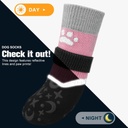 Anti Slip Dog Socks Double Sided Paw Protecters XS Pink 6 Socks Hot Cold