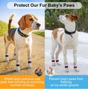 Anti Slip Dog Socks Double Sided Paw Protecters XS Pink 6 Socks Hot Cold