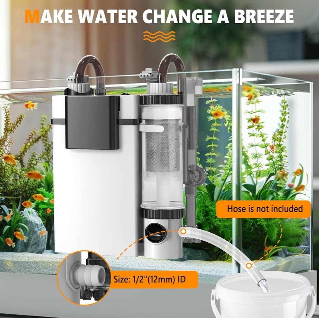 Hang On Back Aquarium Filter for Fish Tank Ultra Quiet Filter, Powerful Filter