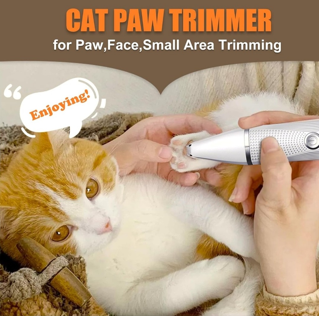 Cat Grooming Clippers Kit with Paw Trimmer, 3 in 1 Electric Pet Hair Trimmer Supplies for Thick Matted Hair, Heavy Coat Butt Shaver Cat Razor Fur Trimmer for Dogs at Home
