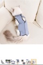 at Surgery Recovery Suit Cat Onesie for Cats After Surgery Spay Surgical Abdominal Wound Skin Diseases E-Collar Alternative Wear (Grey-Blue-M) #1 Best Seller in Cat Surgery Recovery Suits