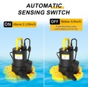 Automatic Swimming Pool Cover Pump 1/4 HP 2800GPH Submersible 29.5FT power cord