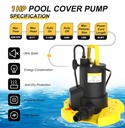Automatic Swimming Pool Cover Pump 1/4 HP 2800GPH Submersible 29.5FT power cord
