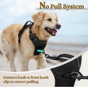 EndedEnded NEW Rabbitgoo No Pull Dog Harness Reflective Solid Black Double Clip Size