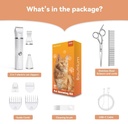 Cat Grooming Clippers Kit with Paw Trimmer, 3 in 1 Electric Pet Hair Trimmer Supplies for Thick Matted Hair, Heavy Coat Butt Shaver Cat Razor Fur Trimmer for Dogs at Home