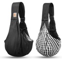 Tomkas Small Dog Sling Carrier - Zipper Pocket & Classic Strap - for 3-10 lbs Pets(Black)