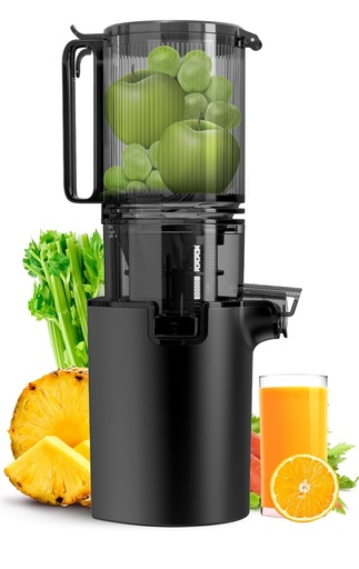 Larinest Slow Masticating Juicer Machines Cold Press Juicer Machines with 4" Wide Chute Pure Juicer Machine for Vegetables and Fruits,Reverse Function,BPA-Free,JC01,Grey